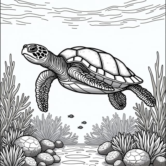 Sea turtle coloring page